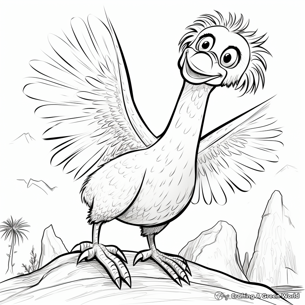 Prehistoric Pyroraptor Coloring Pages for Kids 1