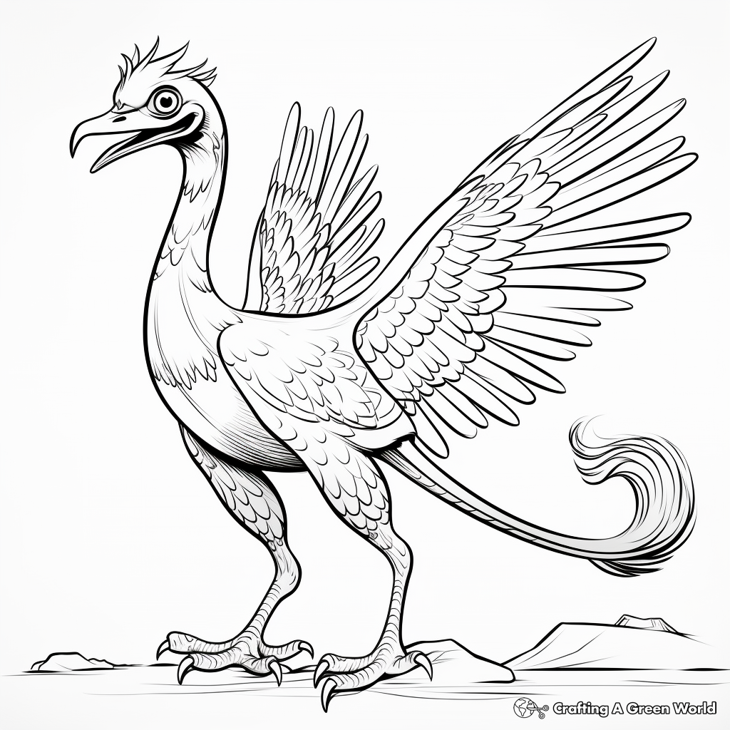 Prehistoric Pyroraptor Coloring Pages for Kids 2