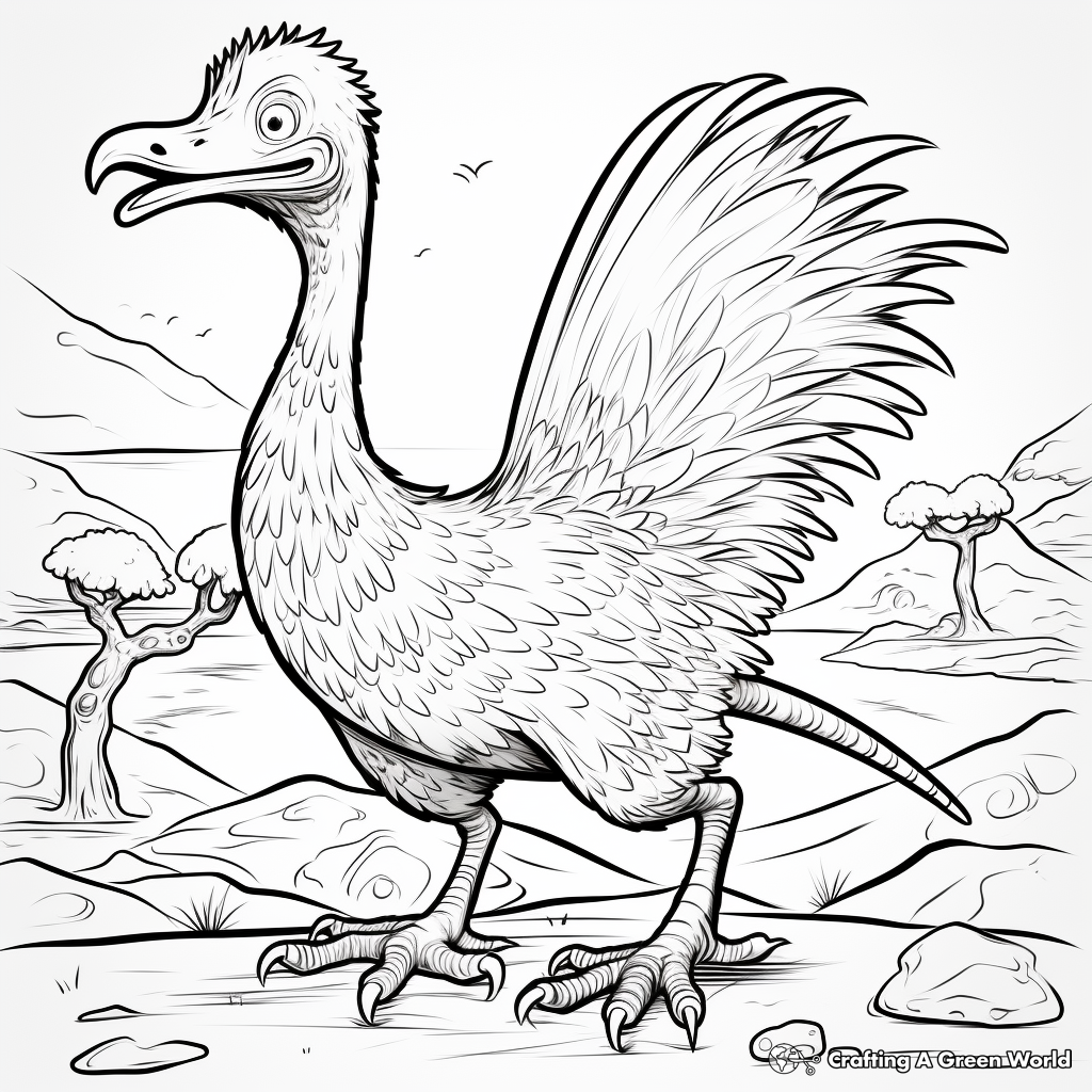 Prehistoric Pyroraptor Coloring Pages for Kids 3