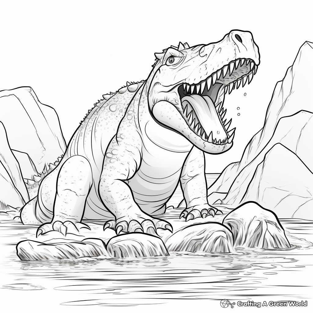 Prehistoric Sarcosuchus Life Coloring Pages 1