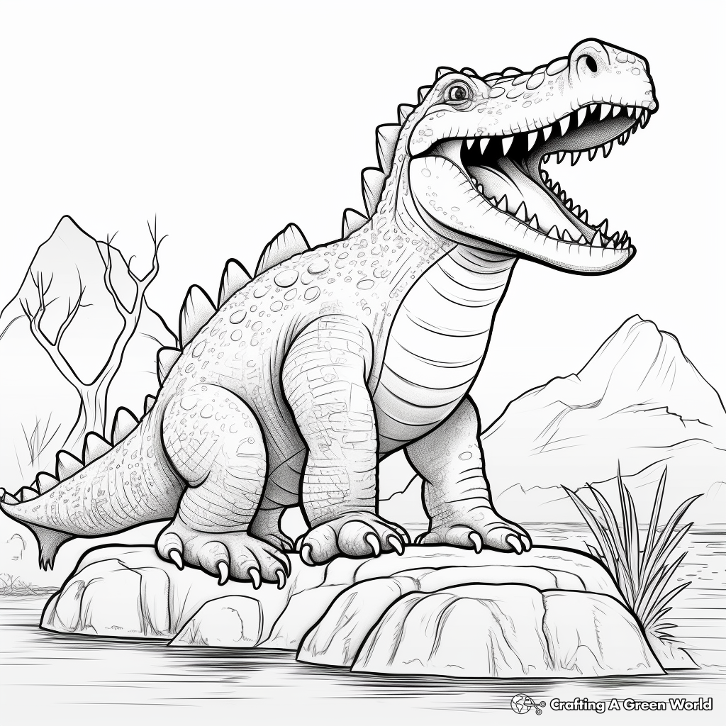 Prehistoric Sarcosuchus Life Coloring Pages 2