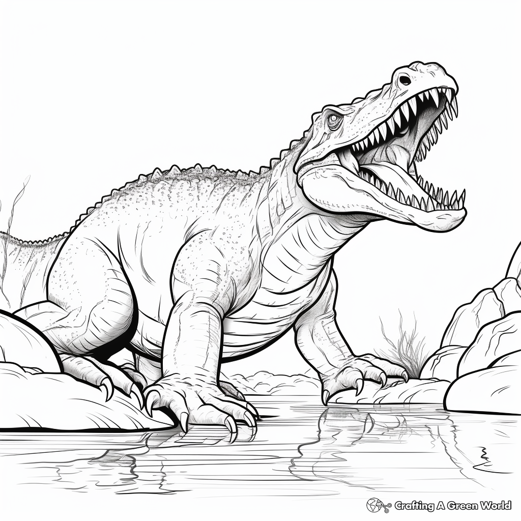 Prehistoric Sarcosuchus Life Coloring Pages 3