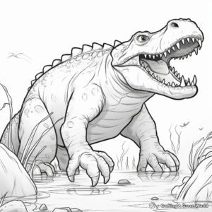 Prehistoric Sarcosuchus Life Coloring Pages 4