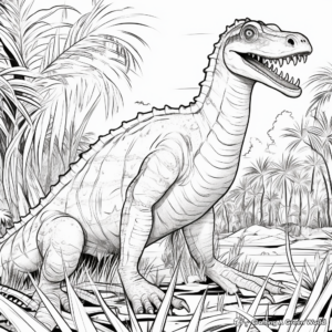 Prehistoric Suchomimus Scene Coloring Pages 1