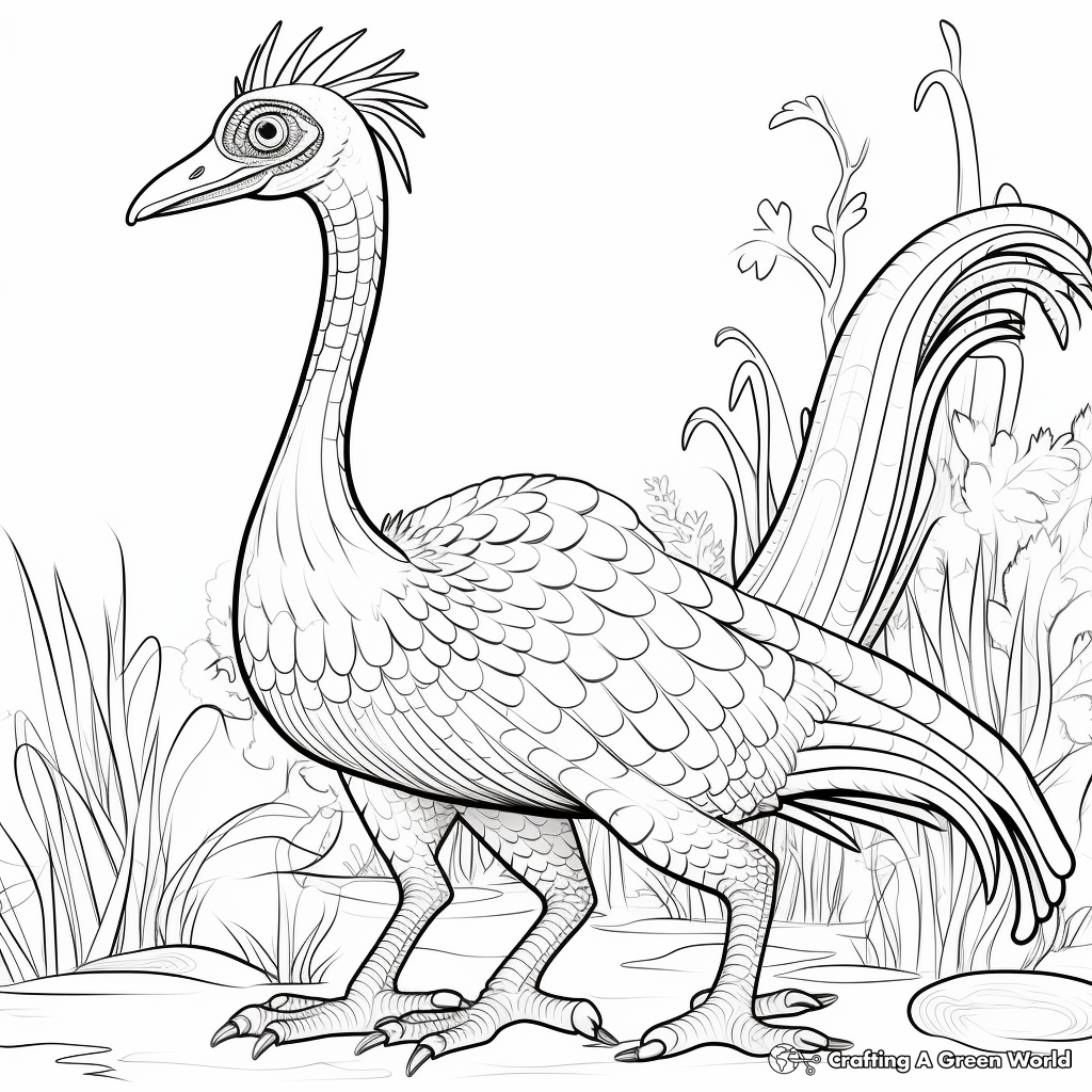 Prehistoric Therizinosaurus Coloring Pages 2