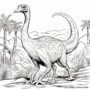 Prehistoric Therizinosaurus Coloring Pages 3