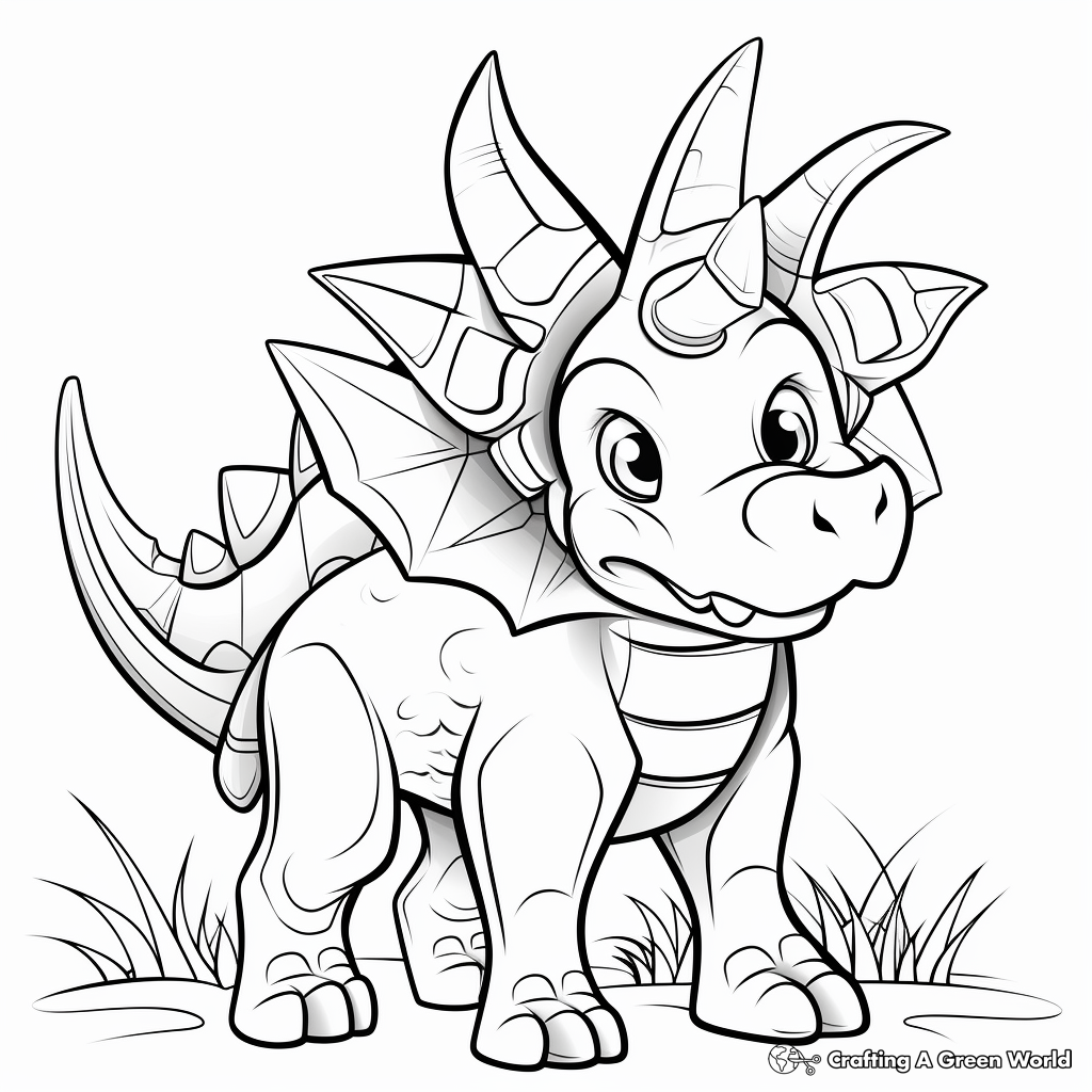 Prehistoric Triceratops Coloring Sheets 1