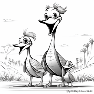 Prehistoric Troodon Family Coloring Pages 2