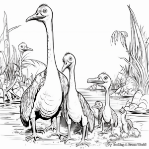 Prehistoric Troodon Family Coloring Pages 3