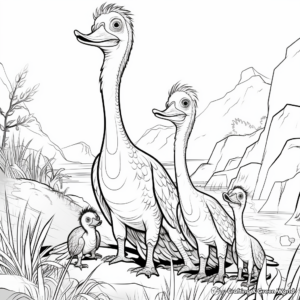 Prehistoric Troodon Family Coloring Pages 4