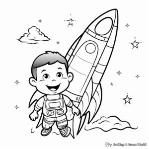 Preschool-friendly Simple Rocket Coloring Pages 4