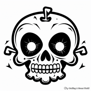 Preschoolers' Pirate Skull and Crossbones Coloring Pages 1
