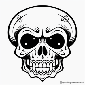 Preschoolers' Pirate Skull and Crossbones Coloring Pages 3