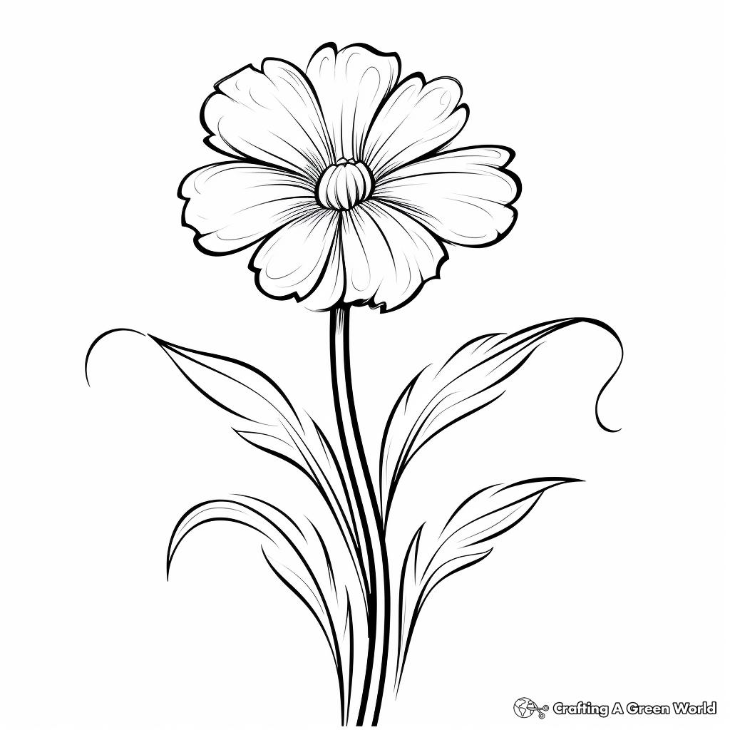 Pretty Lavender Flower Coloring Pages 1