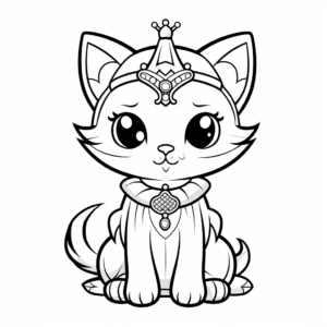 Princess Kitty Fairy Coloring Pages 1