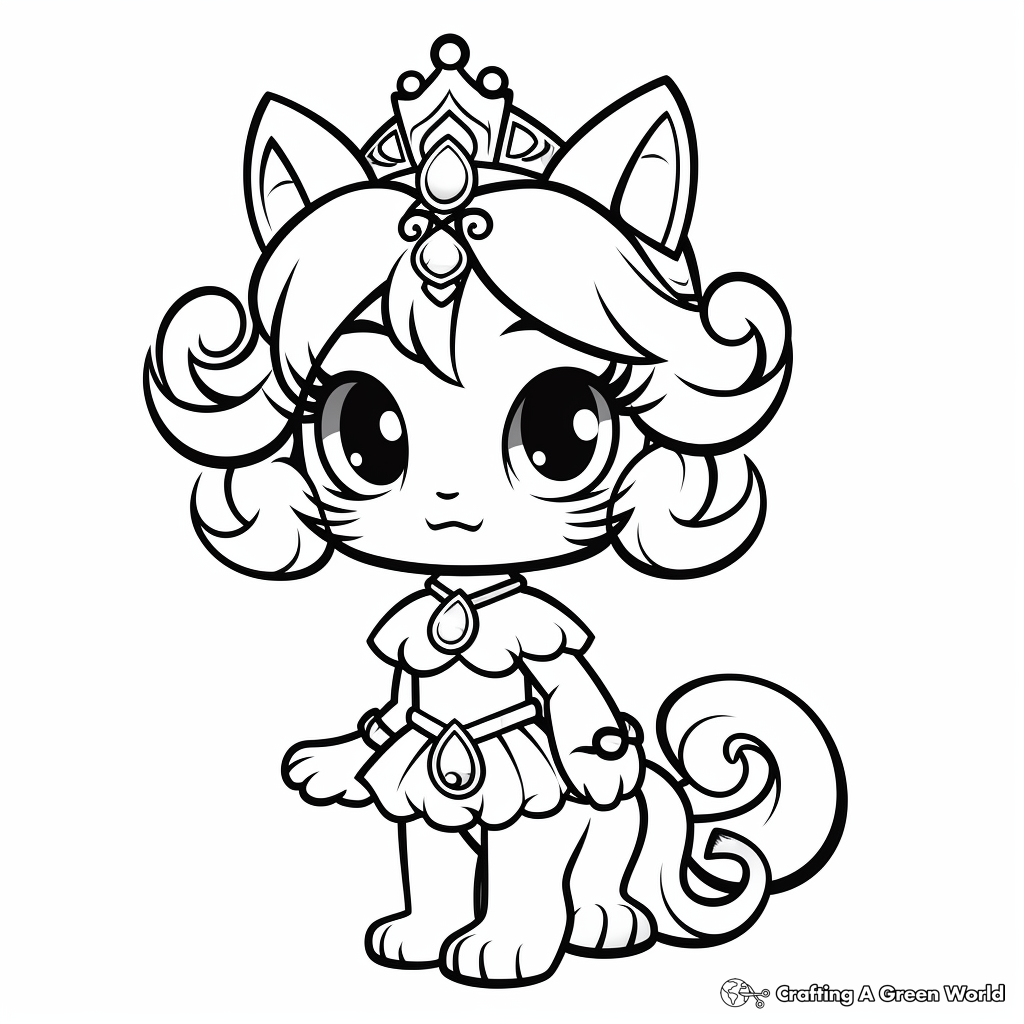 Princess Kitty Fairy Coloring Pages 2