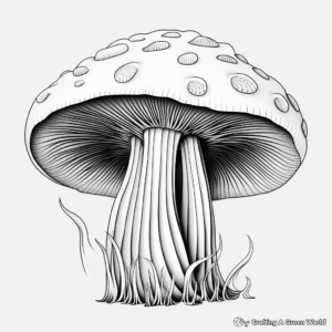 Printable 3D Mushroom Coloring Sheets 3