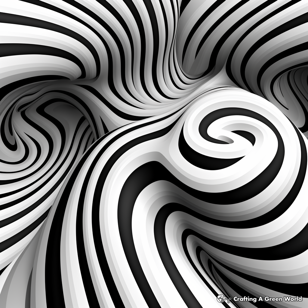 Printable 3D Swirl Coloring Pages 4