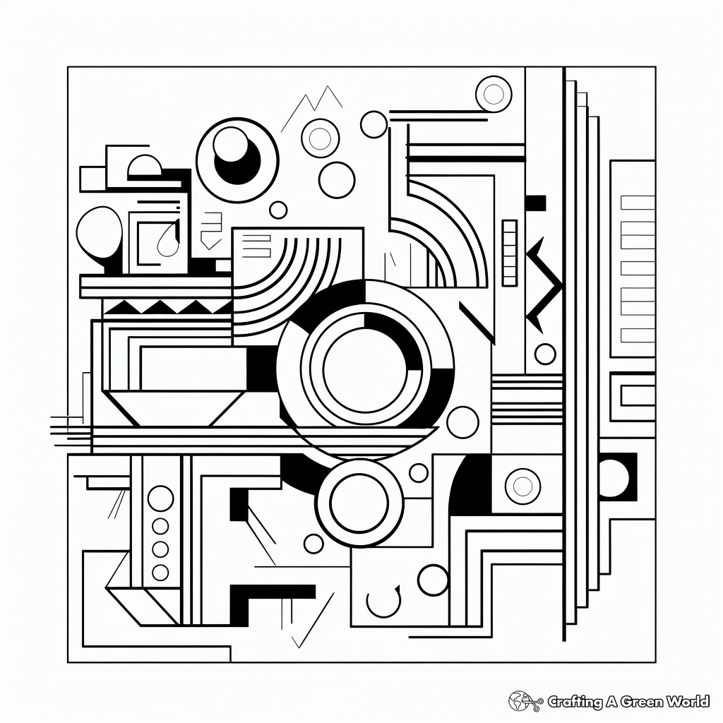 Printable Abstract 3D Geometric Design Coloring Pages 1