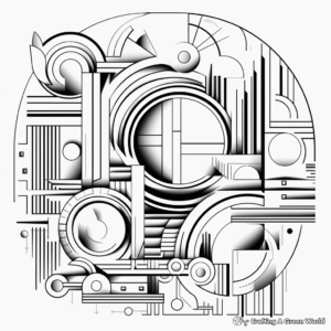 Printable Abstract 3D Geometric Design Coloring Pages 4