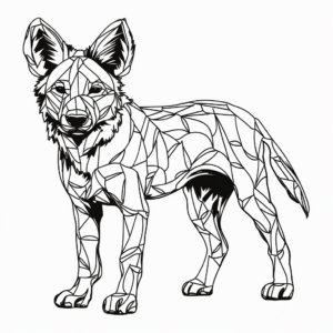Printable Abstract African Wild Dog Coloring Pages for Artists 1