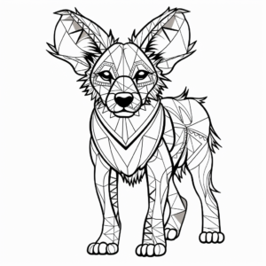 Printable Abstract African Wild Dog Coloring Pages for Artists 3