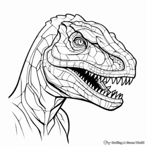 Printable Abstract Allosaurus Head Coloring Pages for Artists 1