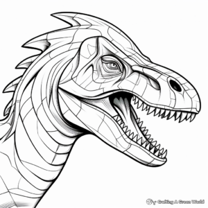 Printable Abstract Allosaurus Head Coloring Pages for Artists 3