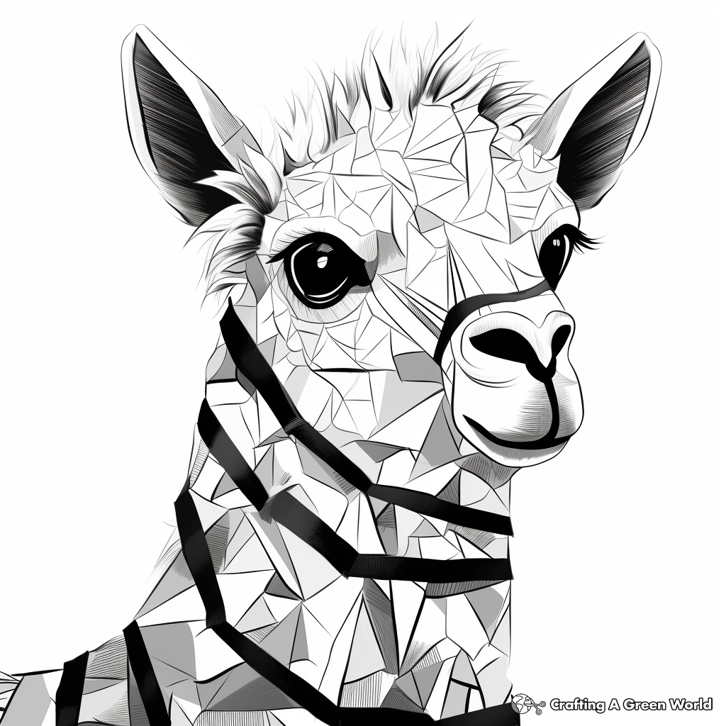 Printable Abstract Alpaca Coloring Pages for Artists 2