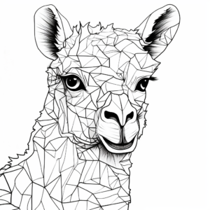 Printable Abstract Alpaca Coloring Pages for Artists 4