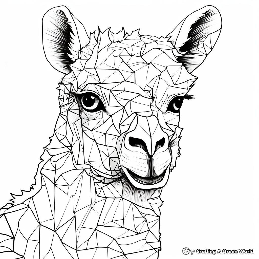 Printable Abstract Alpaca Coloring Pages for Artists 4
