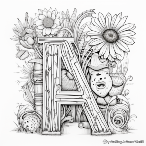 Printable Abstract Alphabet Coloring Pages for Artists 1