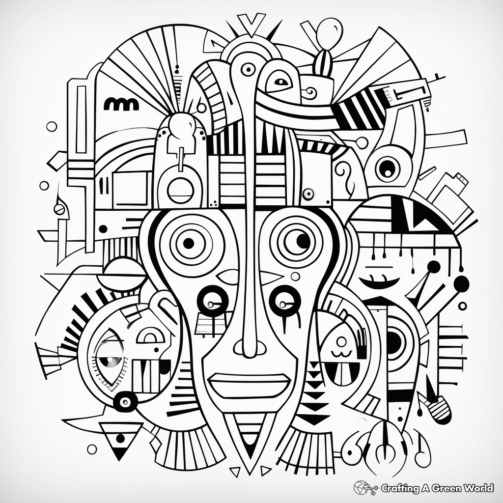 Printable Abstract April Fools Coloring Pages for Artists 3
