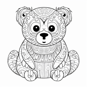 Printable Abstract Art Beaver Coloring Pages 3