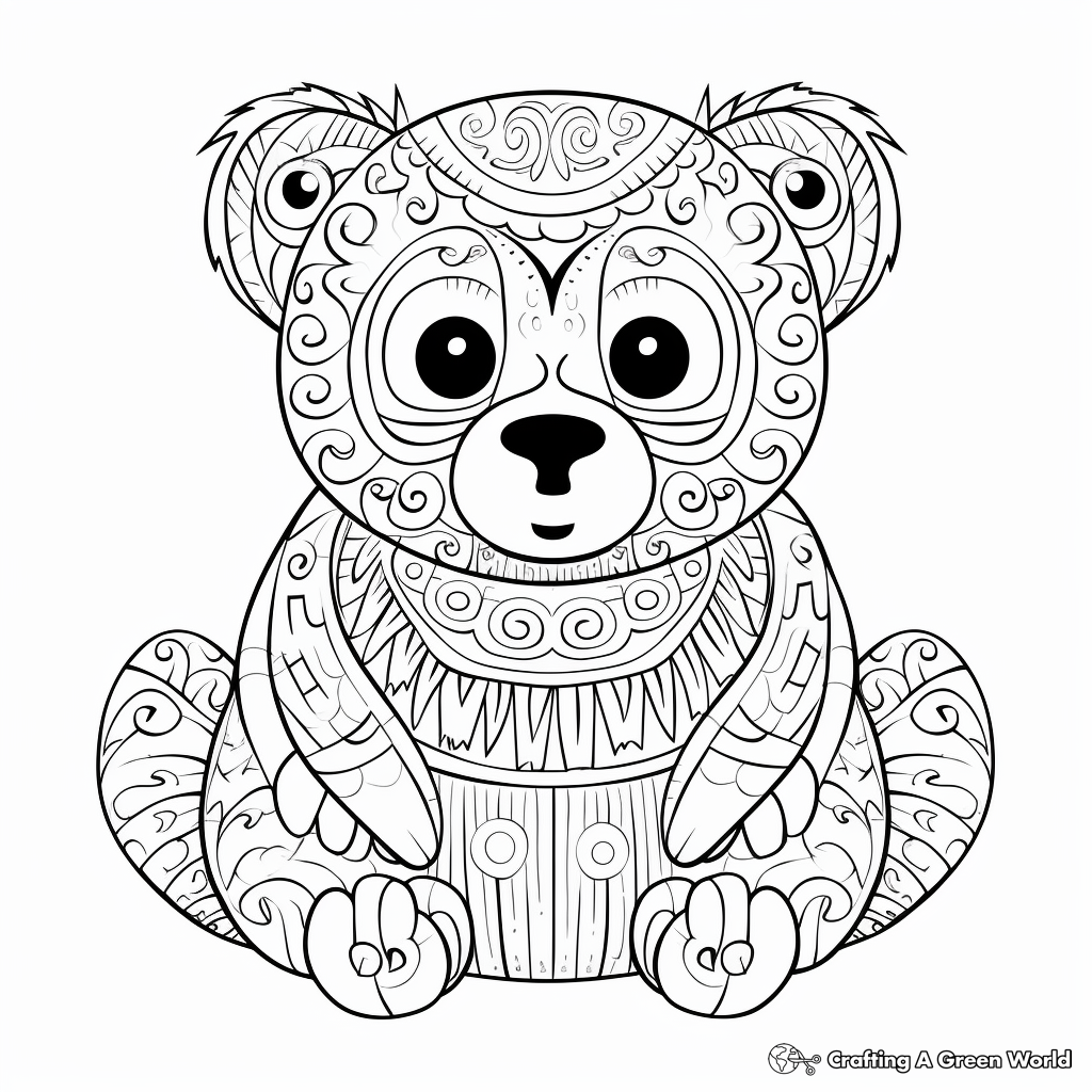 Printable Abstract Art Beaver Coloring Pages 3