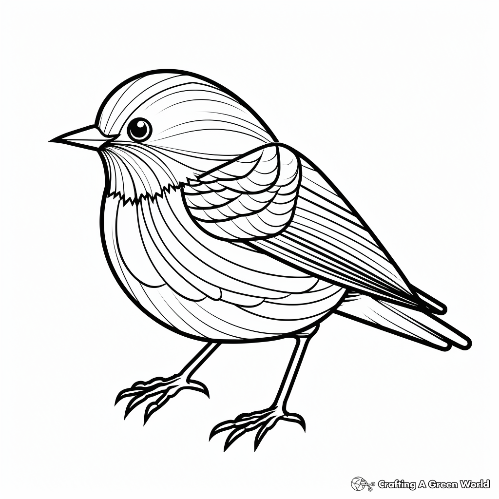 Printable Abstract Art Mockingbird Coloring Pages 1