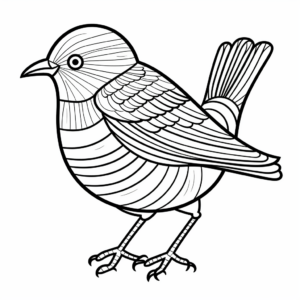 Printable Abstract Art Mockingbird Coloring Pages 3