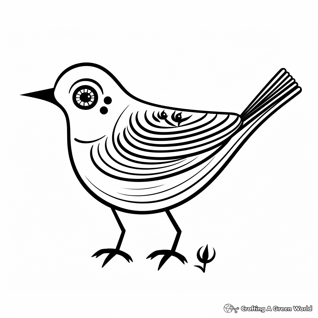 Printable Abstract Art Mockingbird Coloring Pages 4