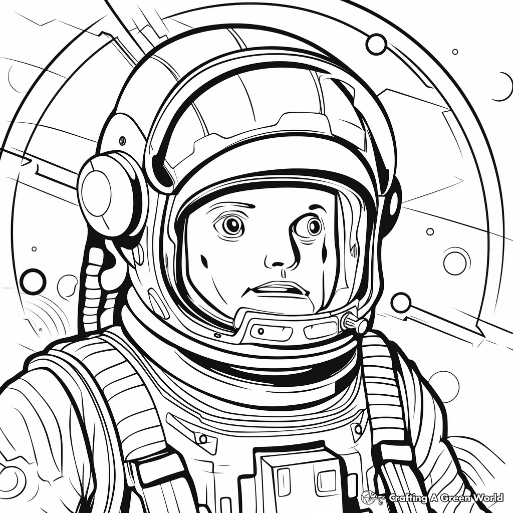 Printable Abstract Astronaut Coloring Pages for Artists 3