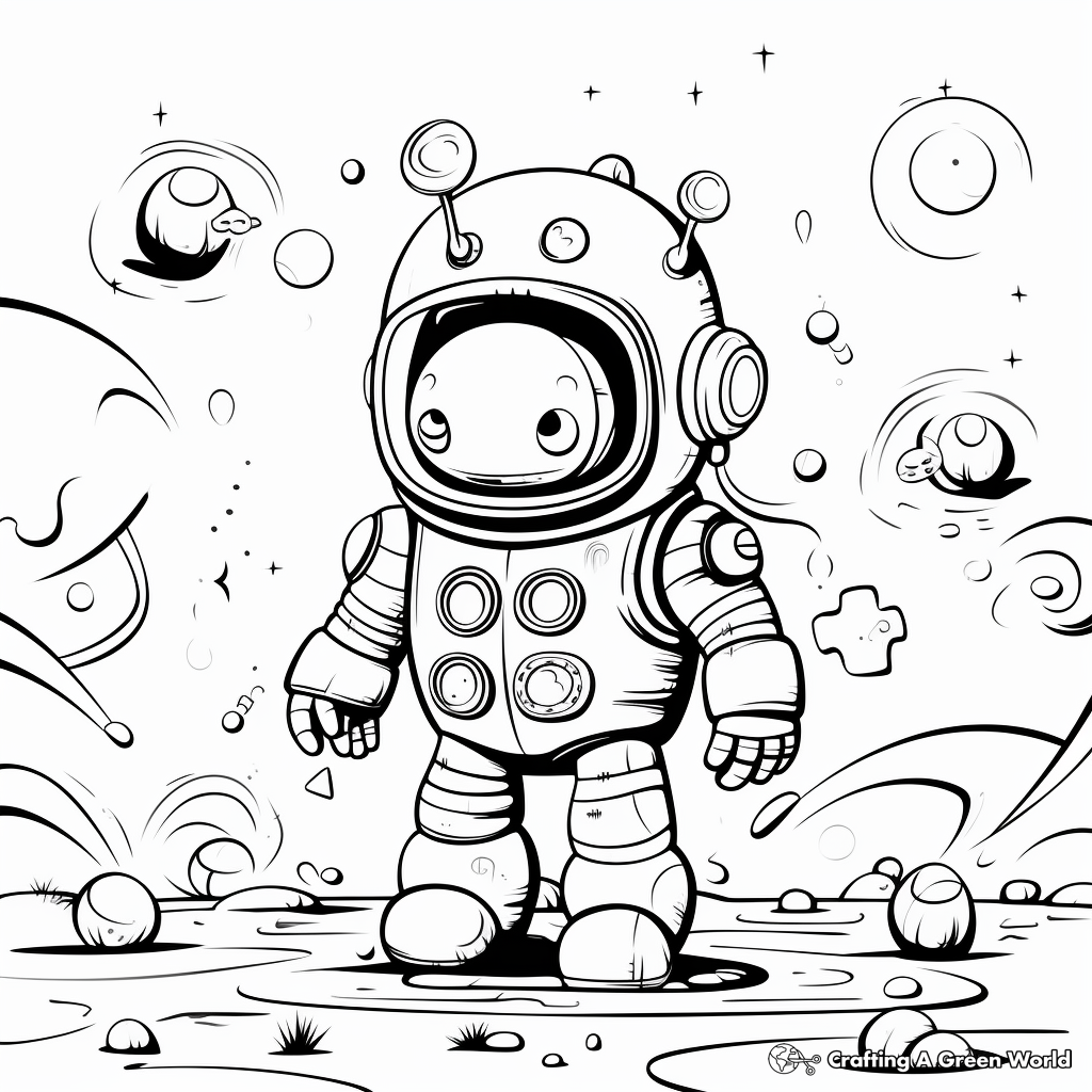 Printable Abstract Astronaut Coloring Pages for Artists 4