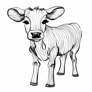 Printable Abstract Baby Cow Coloring Pages for Artists 2