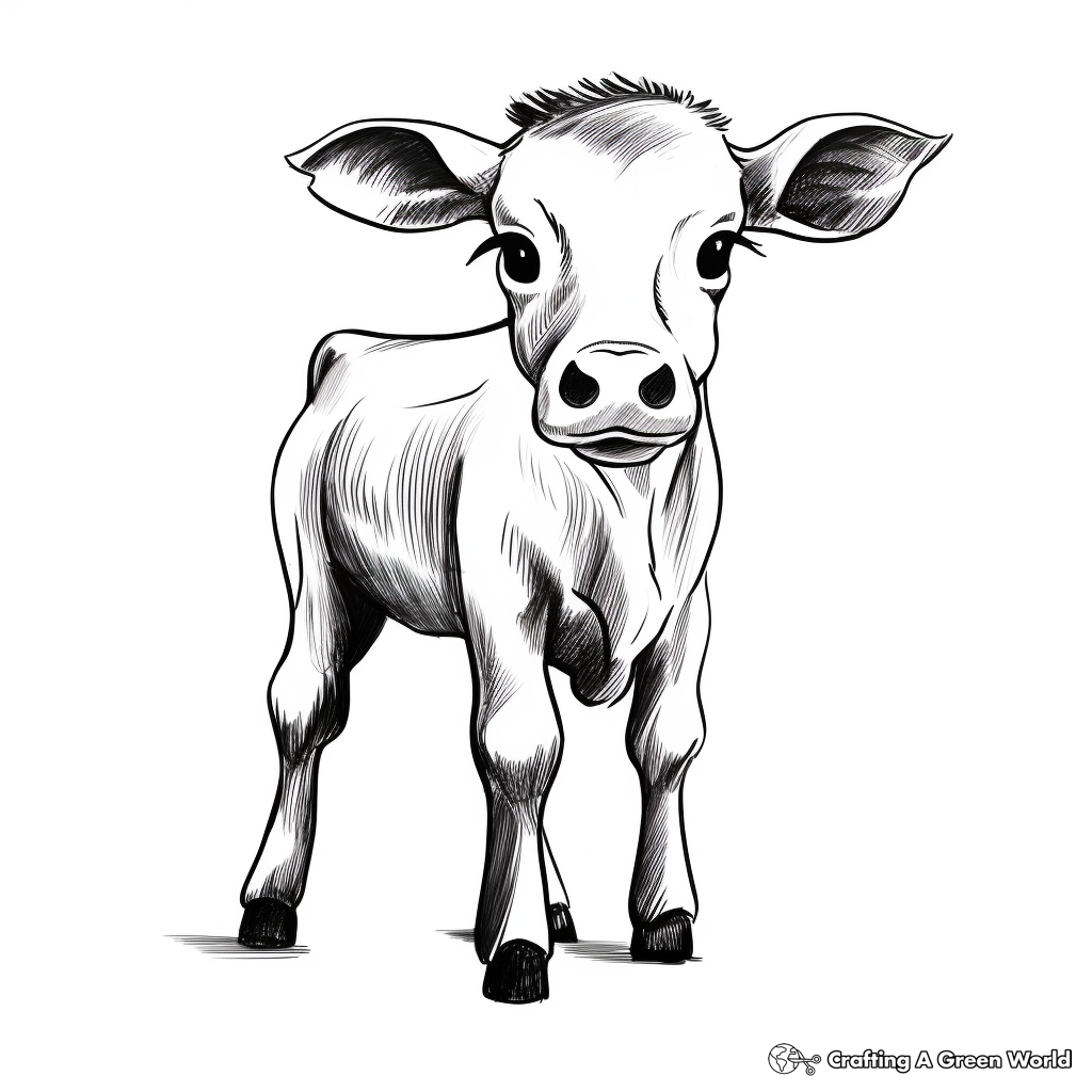 Printable Abstract Baby Cow Coloring Pages for Artists 3
