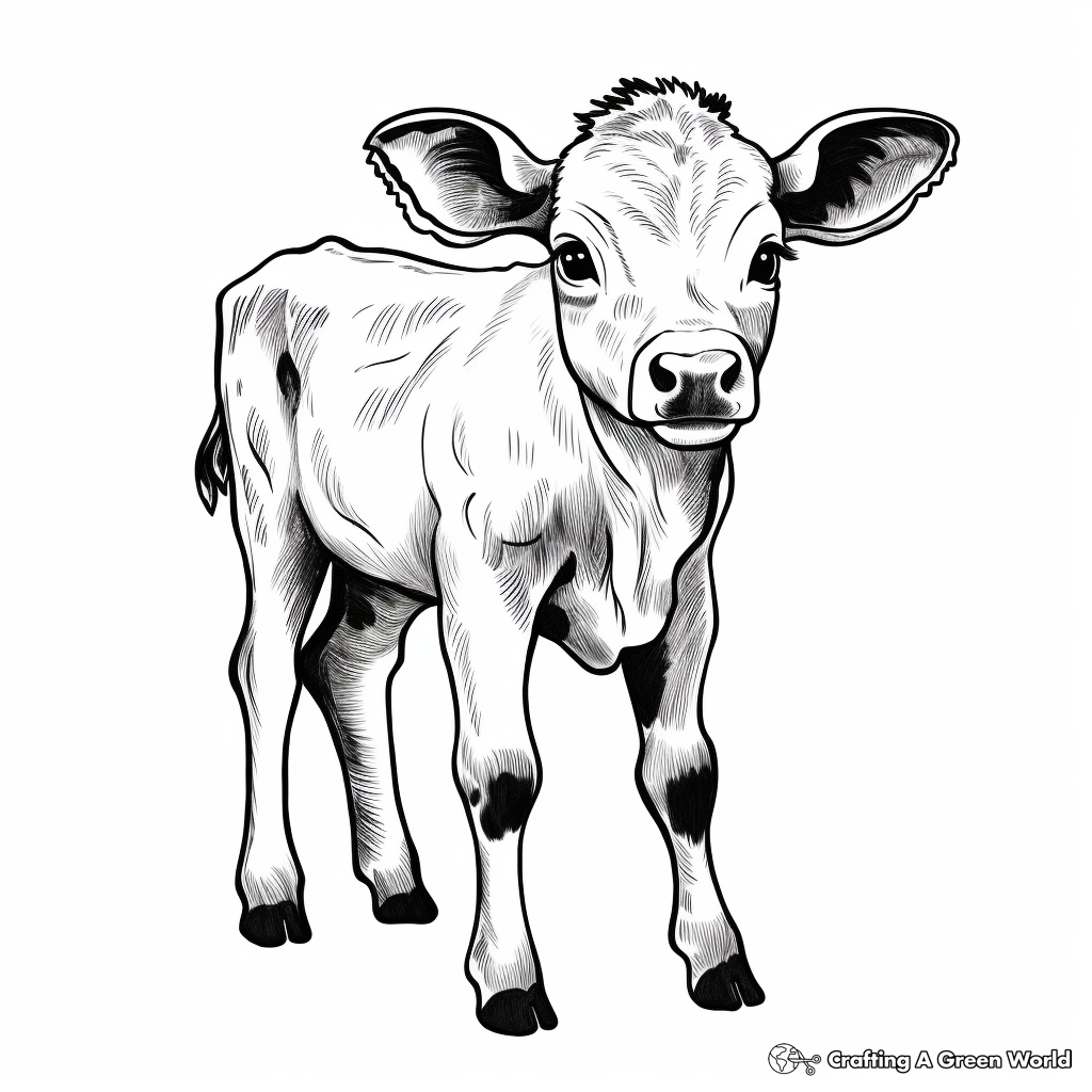 Printable Abstract Baby Cow Coloring Pages for Artists 4