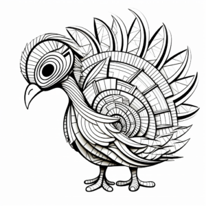 Printable Abstract Baby Turkey Coloring Pages for Artists 1