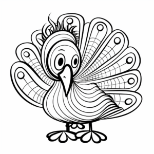 Printable Abstract Baby Turkey Coloring Pages for Artists 2