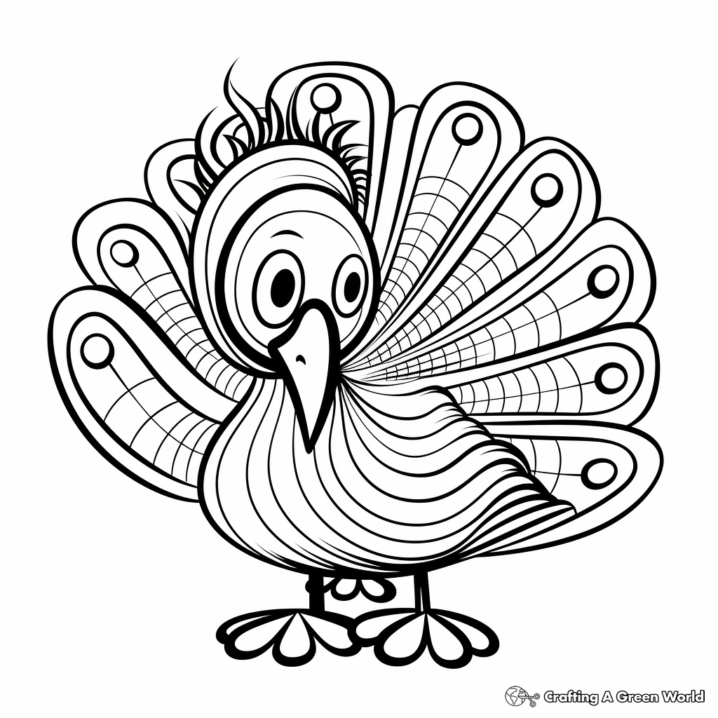 Printable Abstract Baby Turkey Coloring Pages for Artists 2