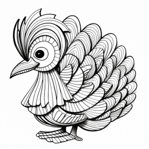 Printable Abstract Baby Turkey Coloring Pages for Artists 3