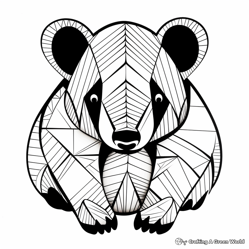 Printable Abstract Badger Coloring Pages for Artists 2