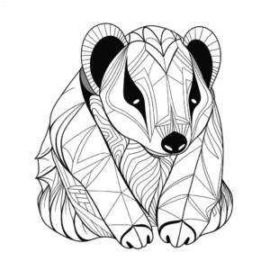 Printable Abstract Badger Coloring Pages for Artists 4