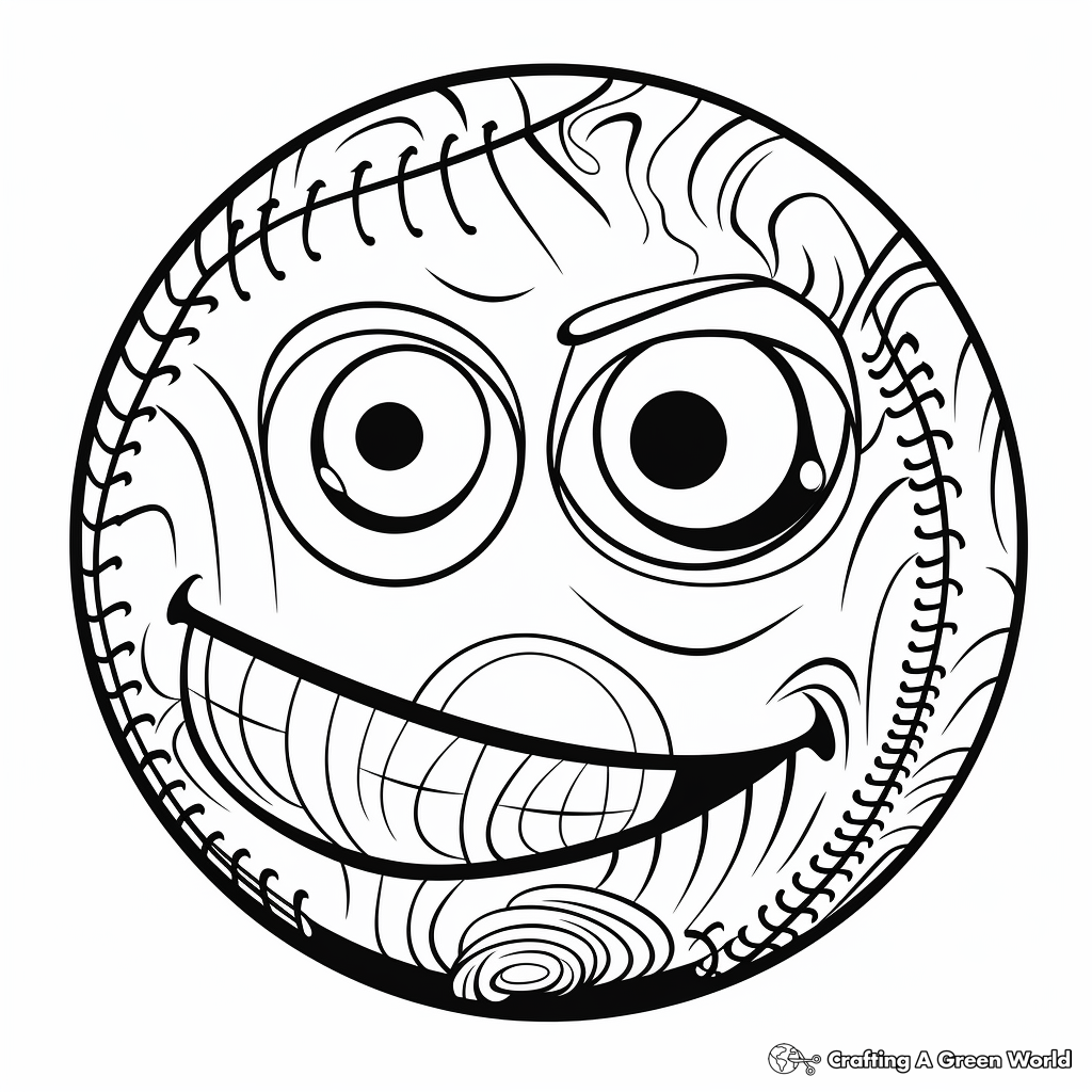 Printable Abstract Baseball Coloring Pages for Artists 2
